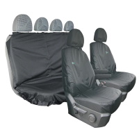 Volkswagen VW Crafter 2017 On Tailored Front and Rear Set - Driver, Single Passenger & Four Person Rear Seat Cover Set  - Black - TA4065+TA4065+VCRBLK